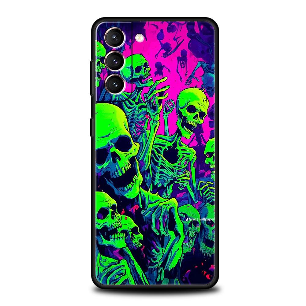 Skeleton Skull Phone Case for Samsung Galaxy S26 S25 S24 S23 S22 S20 S21 FE Ultra S25 Edge Plus 5G Soft TPU Cover Fundas Capas