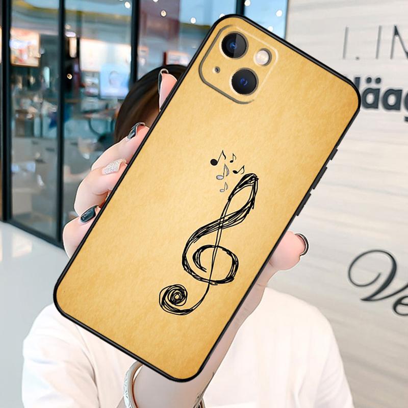 Music Notes Phone Case on For iPhone 13 12 11 14 15 Pro Max 8 7 Plus SE 2020 XR X XS MAX Soft Back Cover