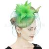 European And American Retro High-Quality Hemp Yarn Headgear Catwalk Bride Feather Hair Accessories Burgundy Top Hat