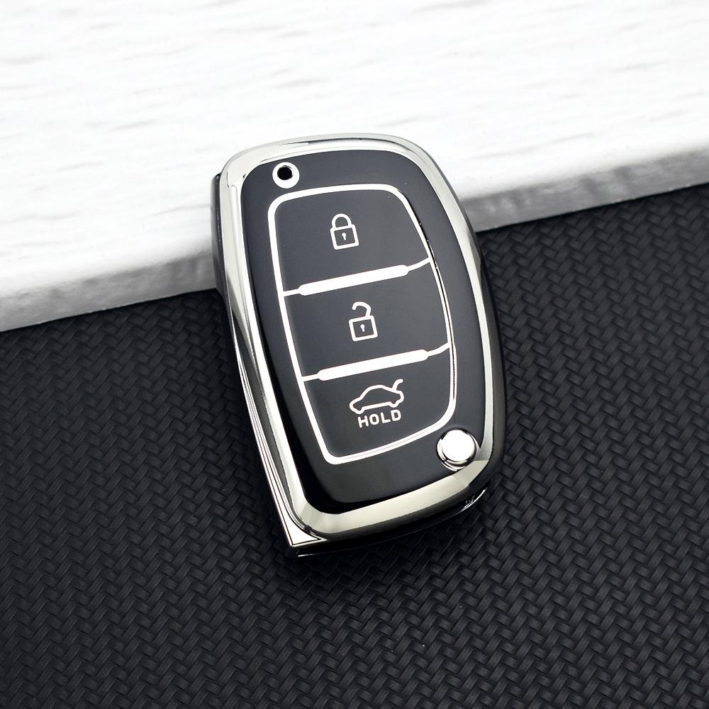 

3 Button TPU Car Smart Key Case Cover Fob for Hyundai Elantra Sonata Tucson Creta Santa Fe Ix35 I30 Ix45 I20 I10 Accent Keychain
