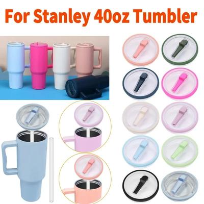 40-oz-Becher, Klappdeckel mit Strohhalm, Ersatz, auslaufsicher, wiederverwendbar, spritzwassergeschützt, für Stanley 40oz-Becher, Zubehör