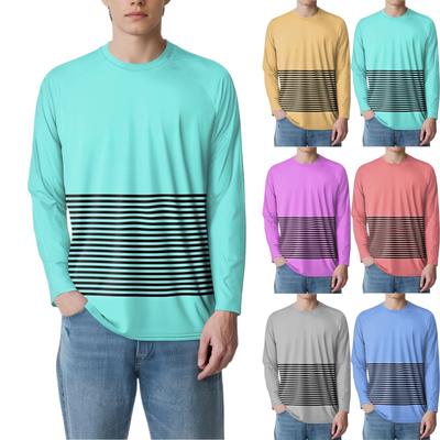 Men's Fashion Printed Raglan Long Sleeve Sports Top