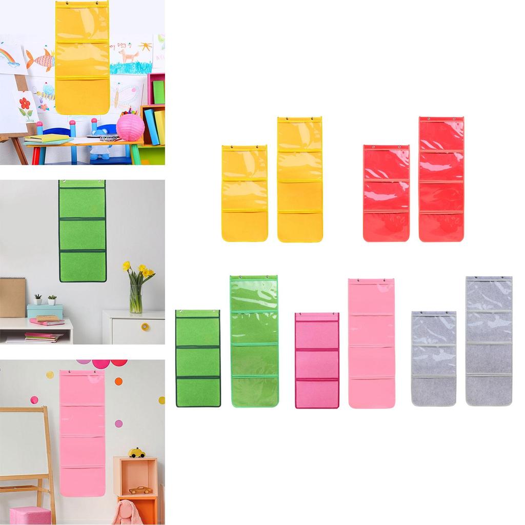 Kindergarten Painting Hanging Bag Small Display Pouch Wall Hanging Bag Artwork Organizer Pouch Paper Organizer Painting Bag