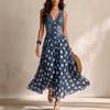 European and American fashion casual printing imitation denim top polka dot skirt