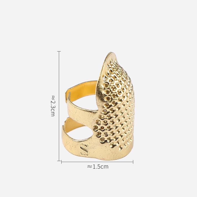 

Регулируемое утолщенное кольцо-наперсток для рукоделия и вышивки золотой