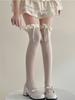 1/3 Pairs Women Ballet Style Long Socks Lolita Jk Lace Bow Summer Thin Breathable Soft Comfortable Knee Socks