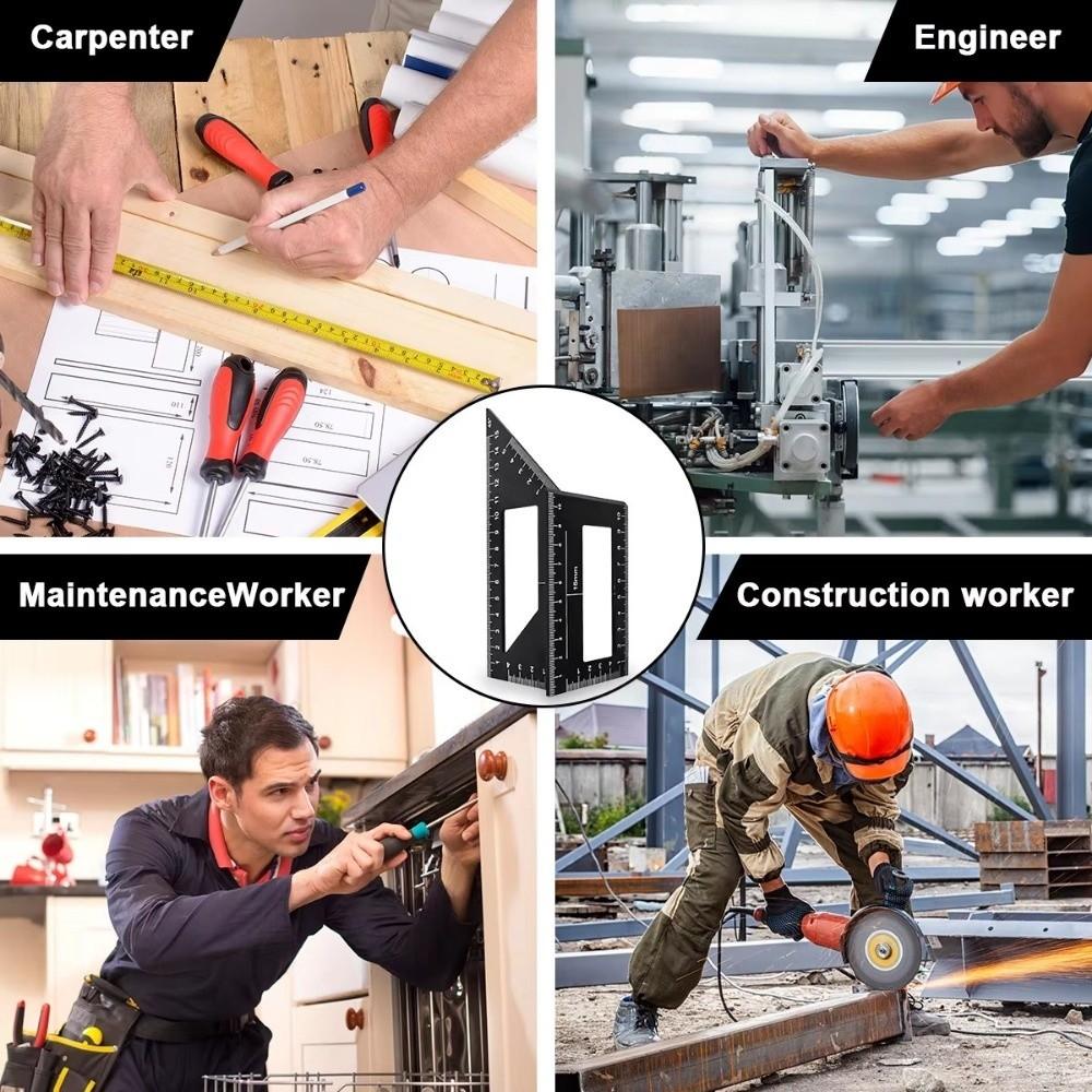 Multifunctional Woodworking Square Aluminum Zinc Zinc Alloy Square Angle Ruler Measuring Tasks