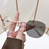 Fashionable Photochromic Large Metal Frame Myopia Glasses Unisex Comfortable Luxury Near Sight Eyeglasses 0 To -4.0