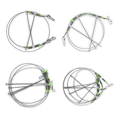 Fishing Rigs with Swivels Snap Connect Beads Line Tackle Rigs Fishing Leader Stainless Steel Wire Traces Leader Tackles
