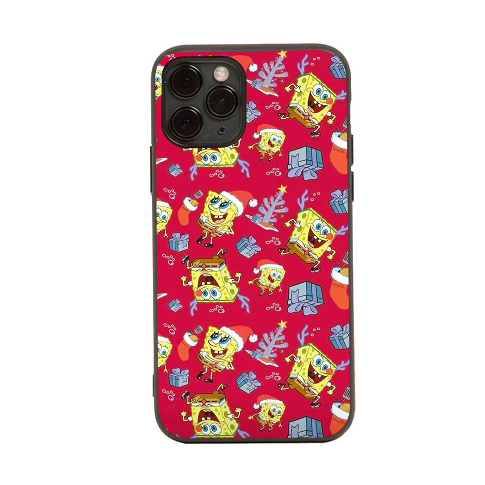 Carcasă pentru iPhone 16 15 Plus 14 13 12 11 Pro 8 7 6S 6 SE 5S X XR XS Max Realme C30 C33 C31 9I Negru Sofe Cover SI40 Drăguț SpongeBob