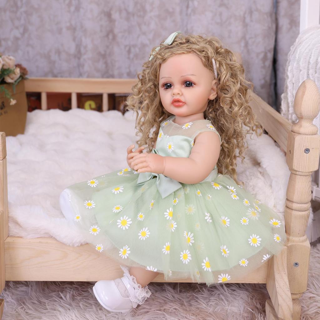 KEIUMI Moda Reborn Bebek Silikon Vinil 55 cm Çocuk Oyun Arkadaşları Erken Eğitici Kız Noel Doğum Günü Hediyeleri