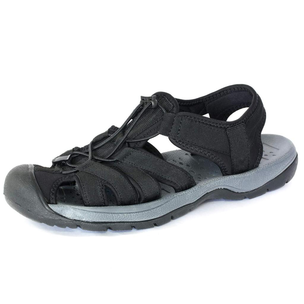 Sports Camping [Radweather] Sandals, Lightweight, Anti-Slip, Shockproof, Men's Shoes, Outdoor, (Black, measurement_26_point_5_centimeters)