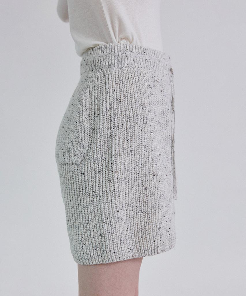 Step Around Nef Wool Knit Half Pants_Light Gray