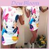 Elegantes britisches Mini-Kleid mit Blumenprint aus Milchseide, Bodycon, mittellang