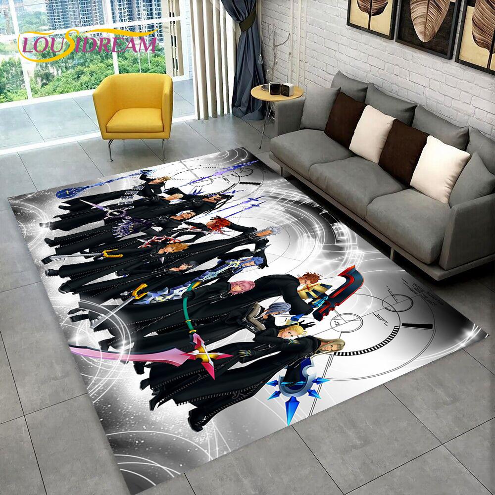 3D Cartoon Kingdom Hearts Game Carpet Rug for Home Living Room Bedroom Sofa Doormat Decor,kids Play Area Rug Non-slip Floor Mat