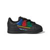 Adidas Originals Pure E Synthetic Leather Retro Durable Breathable Low-Top Walking Shoes Baby Shoes Black FW4018