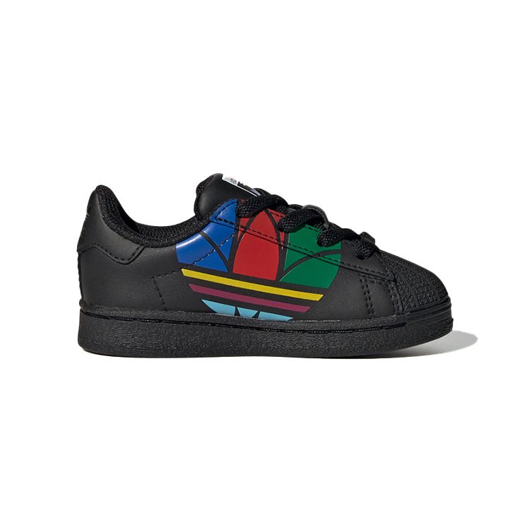 Adidas Originals Pure E Synthetic Leather Retro Durable Breathable Low-Top Walking Shoes Baby Shoes Black FW4018