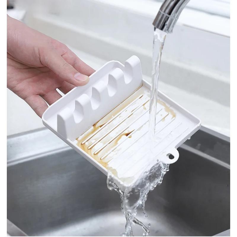 Plastic Spoon Holder Spatula Holder Kitchen Storage Rack Shovel Holder Leaky Soup Spoon Chopstick Holder Baking Tray Rack and Li