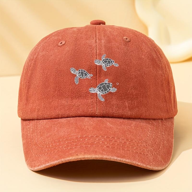 Turtle Print Unisex Baseball Cap with Adjustable Outdoor Casual Duckbill Cap Suitable for Outdoor Sports and Sun Protection