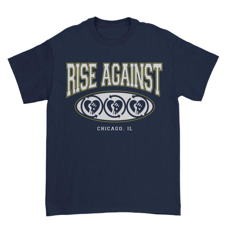Rise Against Band Chicago Heart Fist Logo Print T Shirt 100 Cotton Casual Neutral Tee Melodic Hardcore Streetwear M