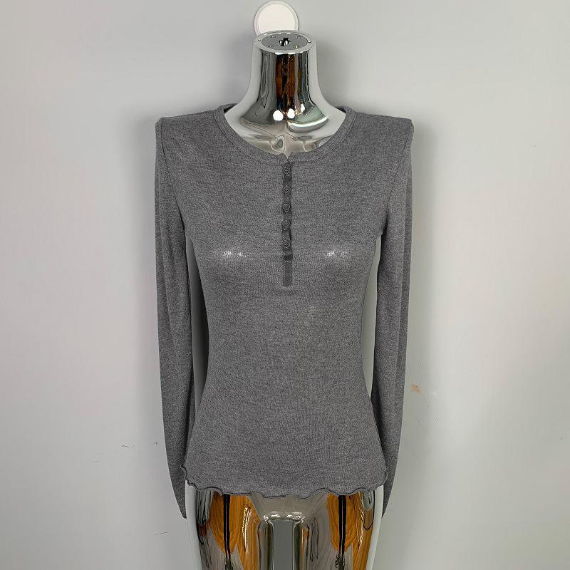 Korean Dongdaemun Sheer Slimming Long Sleeve Top for Women