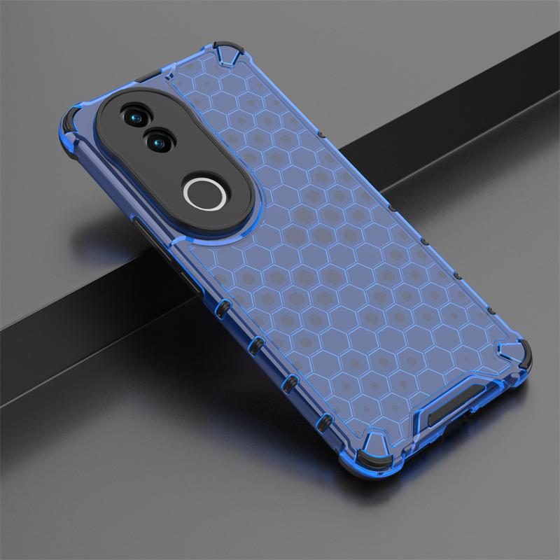 Shockproof Transparent Case For Vivo V50 Honeycomb Armor PC Phone Back Case For Vivo V50 Case Cover For Vivo V50 V50e 6.77 Inch