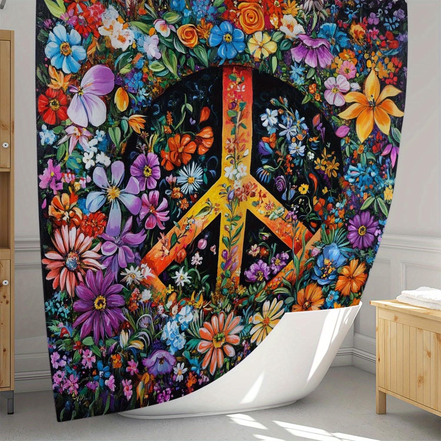 Dunika Chen Peaceful Floral Harmony Waterproof Mildew-Resistant Shower Curtain - Vibrant Design For A Serene Bathroom Dcor Experience