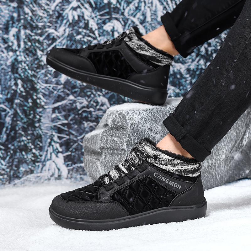 TUINANLE Winter Thick Bottom Plush Fur Snow shoes Warm Cotton Shoes Women's Casual Lace Up Keep Warm sneakers