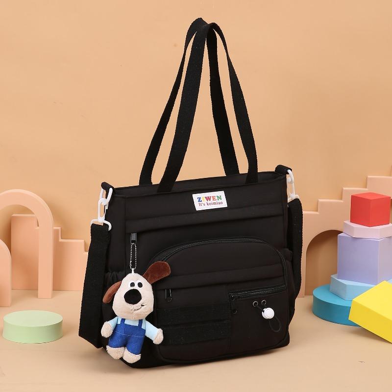 College style, high value, contrasting colors, large capacity messenger bag, Japanese girl shoulder tote bag, student hand-held tutoring bag