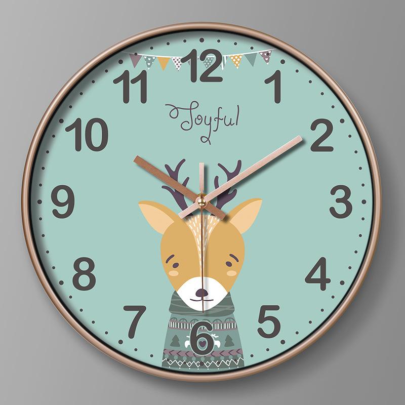 Children's Room Clock Cartoon Wall Clock Creative Clock Wall Hanging Home Living Room Quartz Clock 25CM