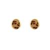Curved oval leopard print flocking stud earrings women's light luxury niche earrings fashion temperament earrings