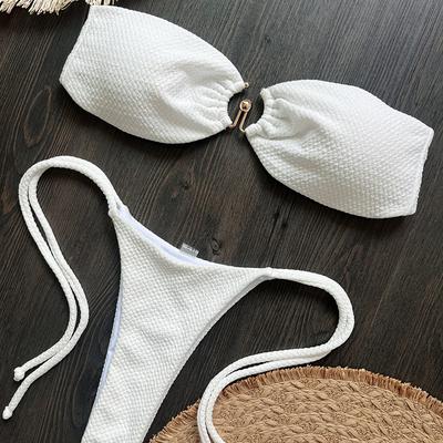 Sexy Dámské Plavky Mikro Bikiny Push Up Plavky Jednobarevná Bikiny Sada Biquini Dámské Plavky Plážové Oblečení