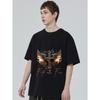 Faith Over Fear T Shirt Black Cross with Wings and Flames Design for Men Casual Wear Streetwear Fashion Statement Top