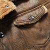 New Fashion Men Diagonal Zipper Leather and Fur Integrated Jackets and Coats Male Fleece Warm Leather Jackets Slim Fit Jaquetas