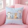 Adorable Cat Cushion Cover Short Plush Soft DoubleSided Printing Pillow Case Cozy Sofa Bedroom Home Decor Gift