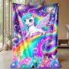 Ornate Unicorn with Flowers Theme blanket Lightweight Warm Flannel Blanket Decorative Throw Blanket for Home Decoration