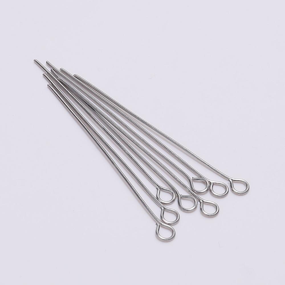 100pcs Stainless Steel Eye Head Pins Metal Eye Pins For Jewelry Making Findings Diy Earrings Pendant Jewelry Pins Supplies