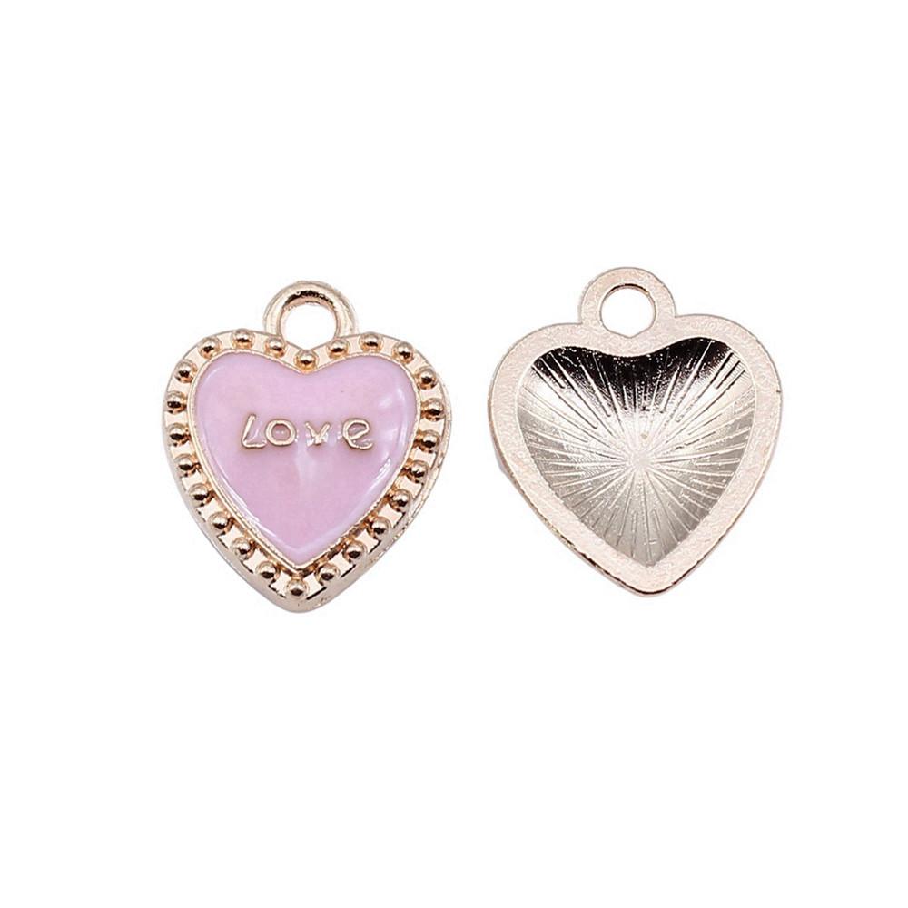 Charms Heart Enamel Pendants Wedding Jewelry Findings QC066