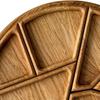Wood Serving Tray Platter with Compartments,Chip Round for Party Appetizers Dessert