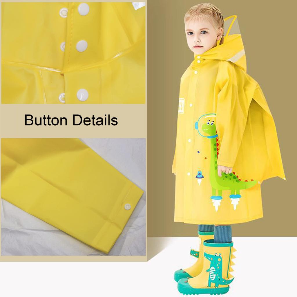 Custom Logo Waterproof Raincoat Windproof EVA Clothing for Poncho for Kids Boys Girls for Students Dinosaur Rain for Poncho