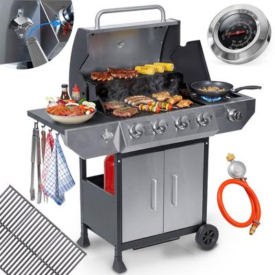 Cast Iron Garden Gas Grill with Lid 4+1 Burners Berdsen Bd-896