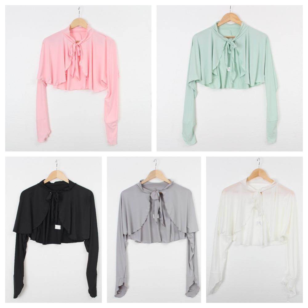 Quick-Drying Long Sleeve Crop Top Ultra-thin Ice Silk Shawl Fashion Sunscreen Sleeves Girls