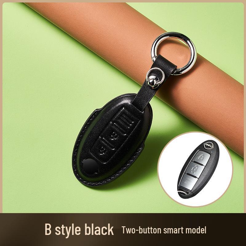 Skórzany Etui na Klucze ze Skóry Wyprawianej Roślinnie dla Nowego Kluczyka Samochodowego Sylphy Murano, Ręcznie Robiony Wzór Klamry dla Mężczyzn