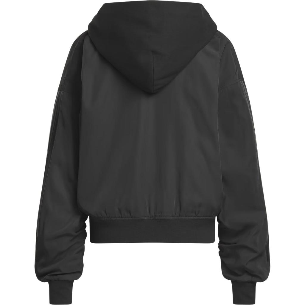 adidas Originals X Ivy Park Collaboration FW23 Solid Color Reversible Hooded Jacket Unisex Jacket Black IK9626