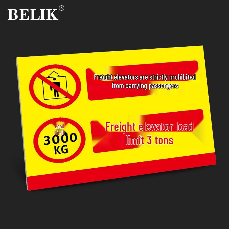 BELIK Freight Elevator Warning Sign 22x30 CM