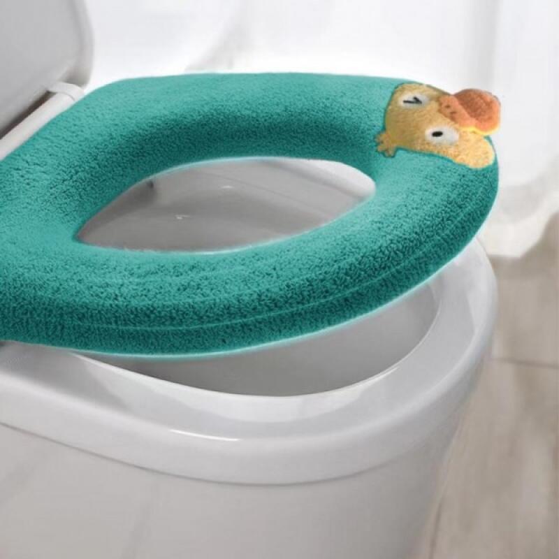 Character Toilet Seat Cover Winter Toilet Seat Full Cover Microfiber green