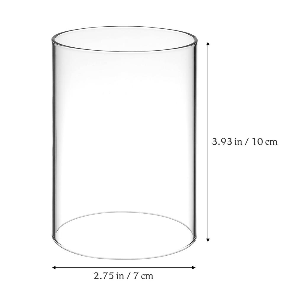 MAGICLULU Set of 2 Clear Glass Candle Covers, Cylinder Shape, Heat-Resistant Glass, for Candle Holders, Windproof Desktop Decor, 4x2.8 Inches