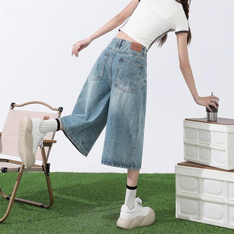 Women s Jeans 2026 Summer New Loose High-Waisted Light-Colored Straight Wide-Leg Pants S