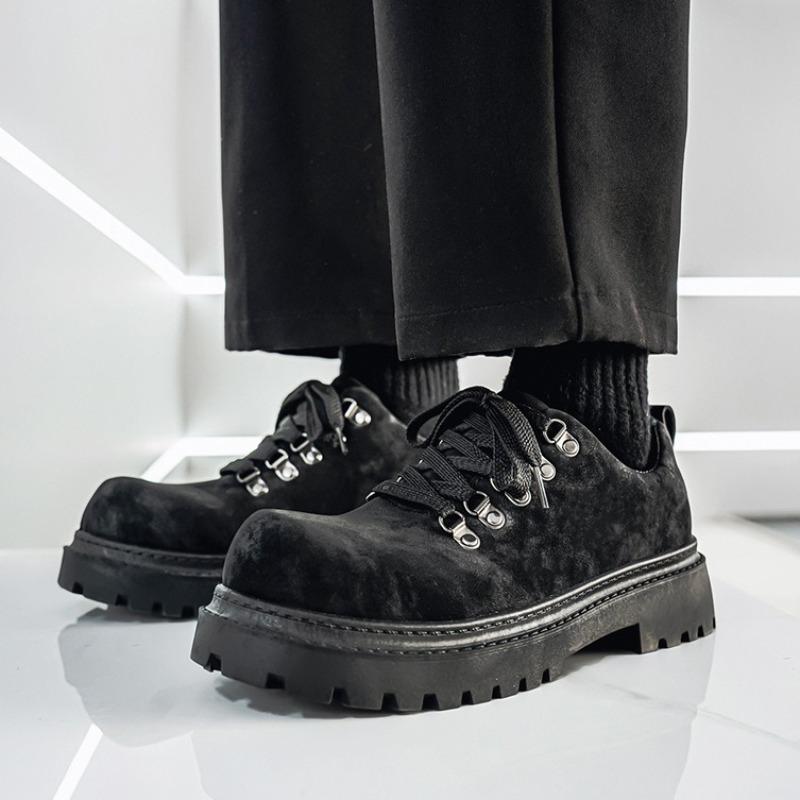 New Big Head Derby Men's Shoe Platform Height Increase Commuter Fashion Men's Small Leather Shoes Zapatillas Deportivas De Mujer