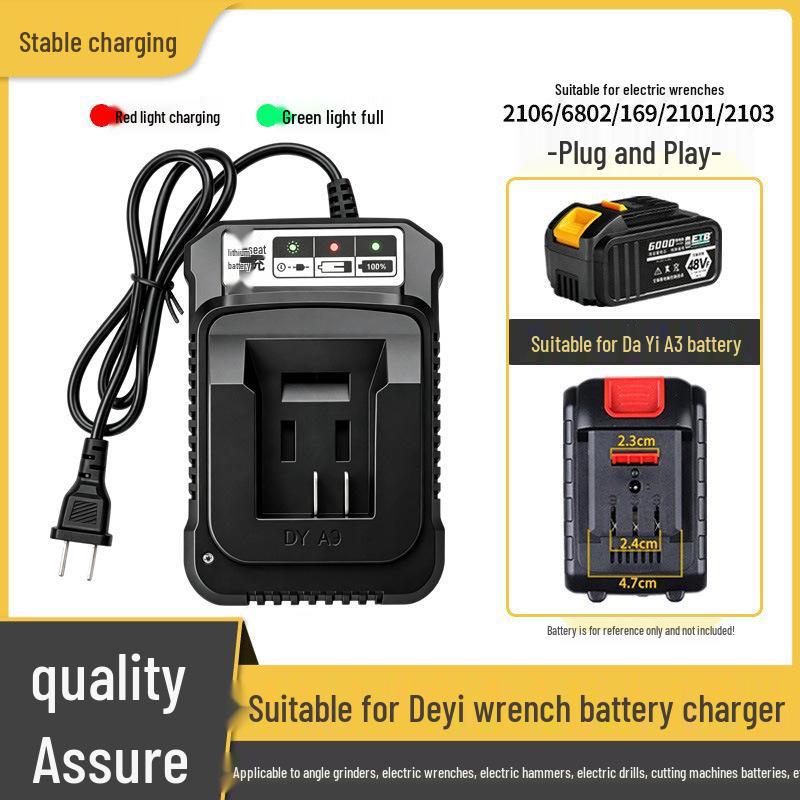 Dayi Universele 48V Elektrische Sleutel & Haakse Slijper Oplader - A3/88VF Lithium Batterij Basis 2016/2103